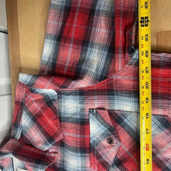 Wrangler Men’s Western Snap Plaid Long Sleeve Shirt Size Large Rodeo Texas - Picture 9 of 9